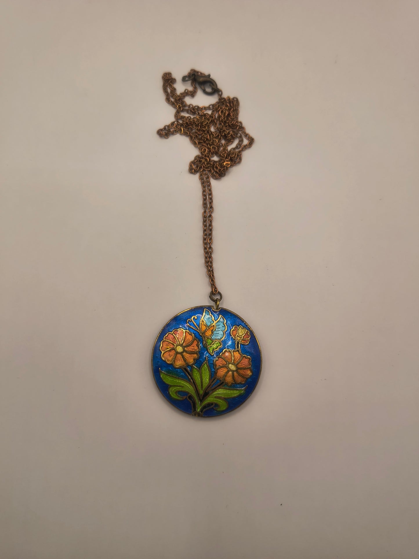 Cloisonné Style Pendant Necklace
