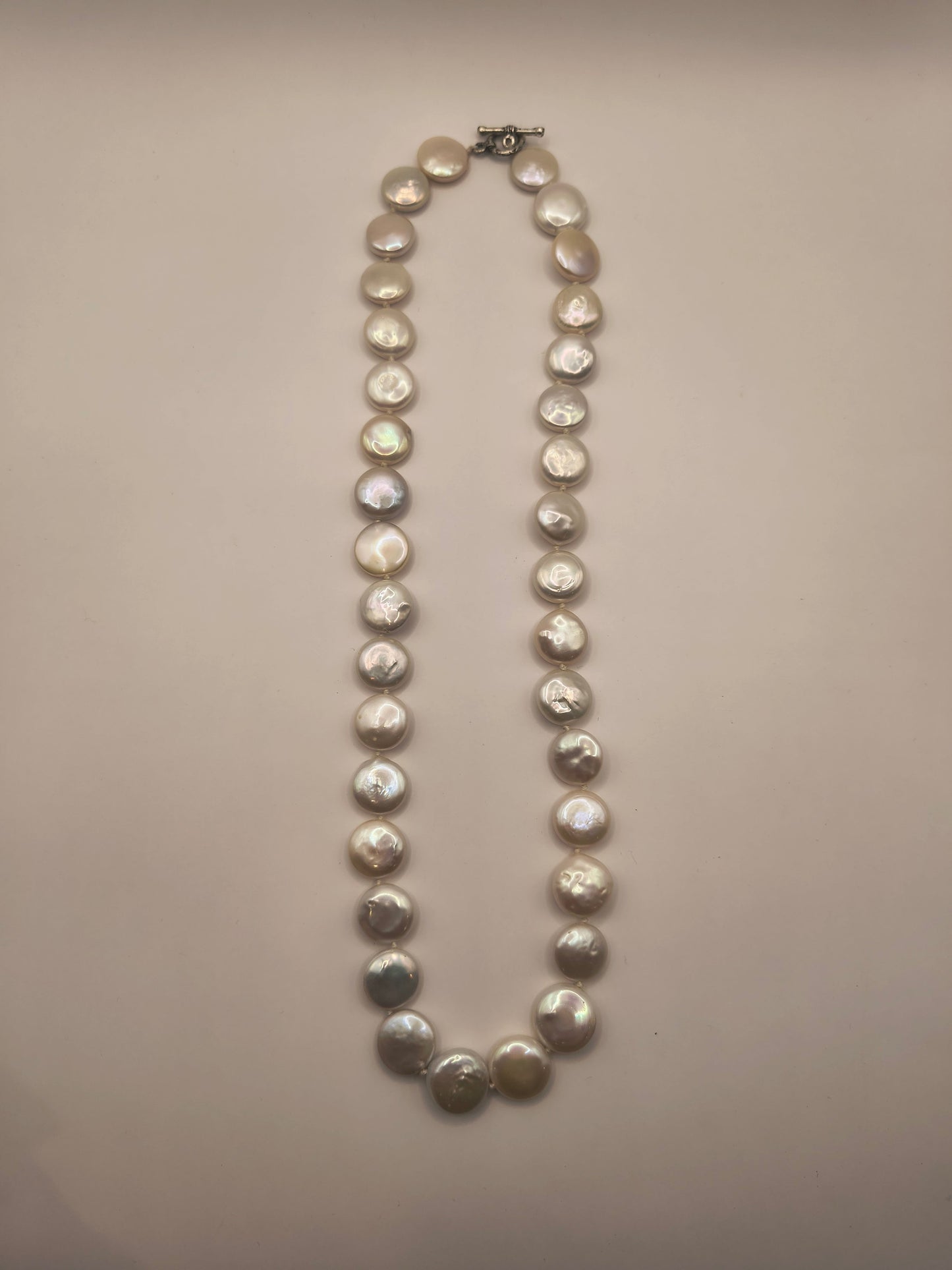 Freshwater pearl coin necklace (large pearls)