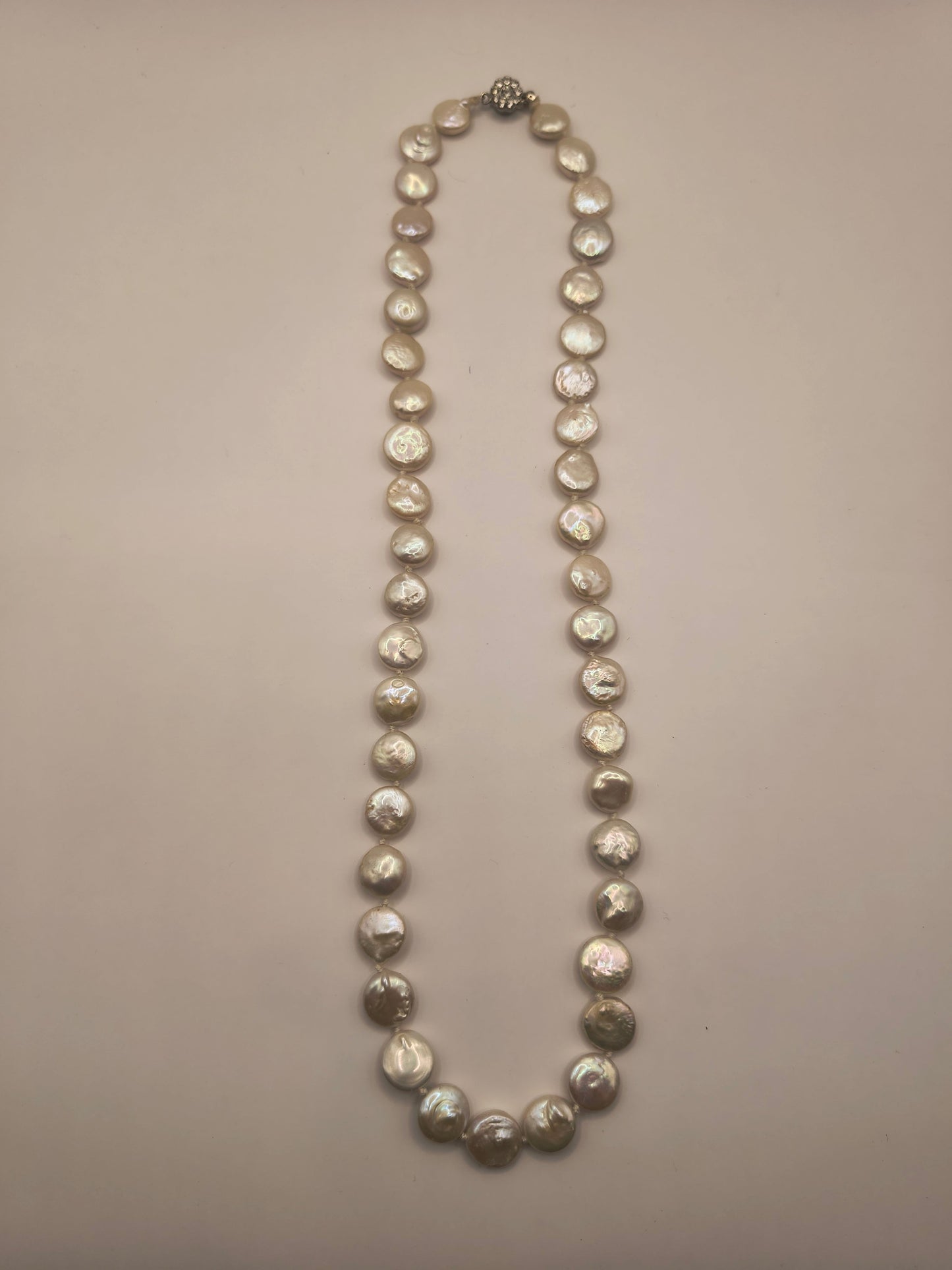 Freshwater pearl coin necklace (small pearls)
