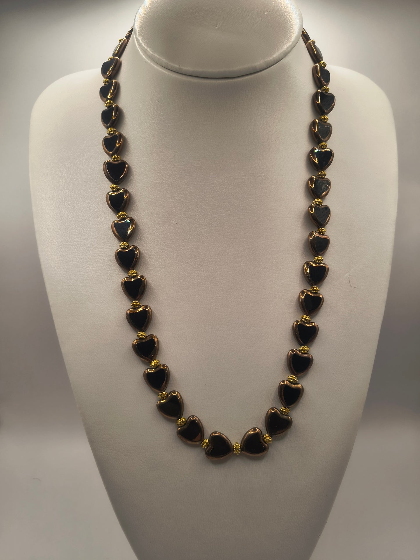 Black venetian glass necklace (heart shaped)