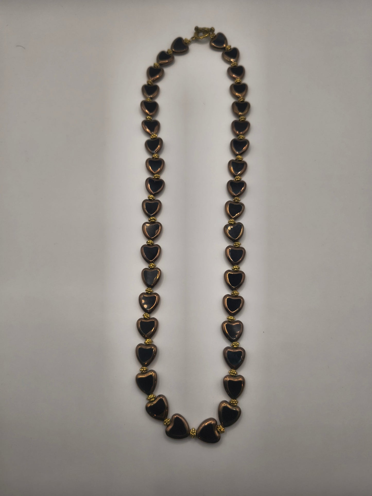 Black venetian glass necklace (heart shaped)