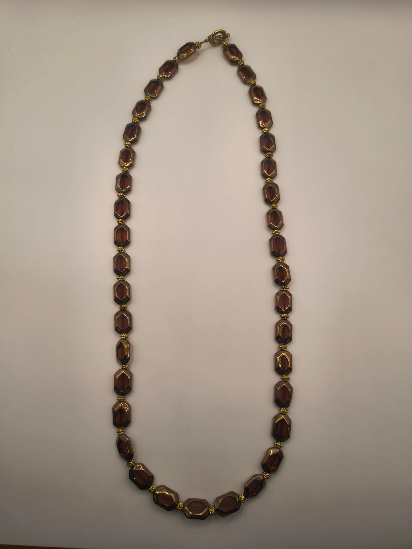 Brown stained venetian glass necklace