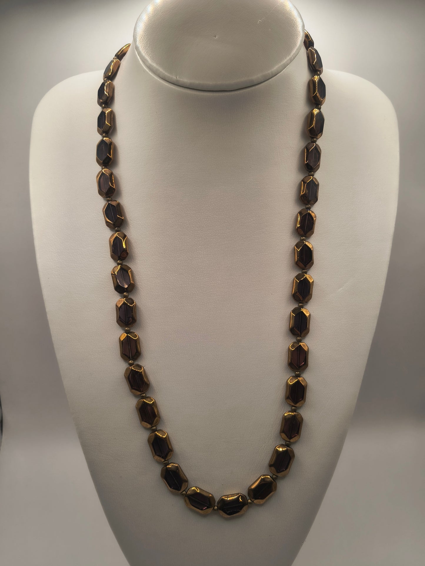 Purple stained venetian glass necklace