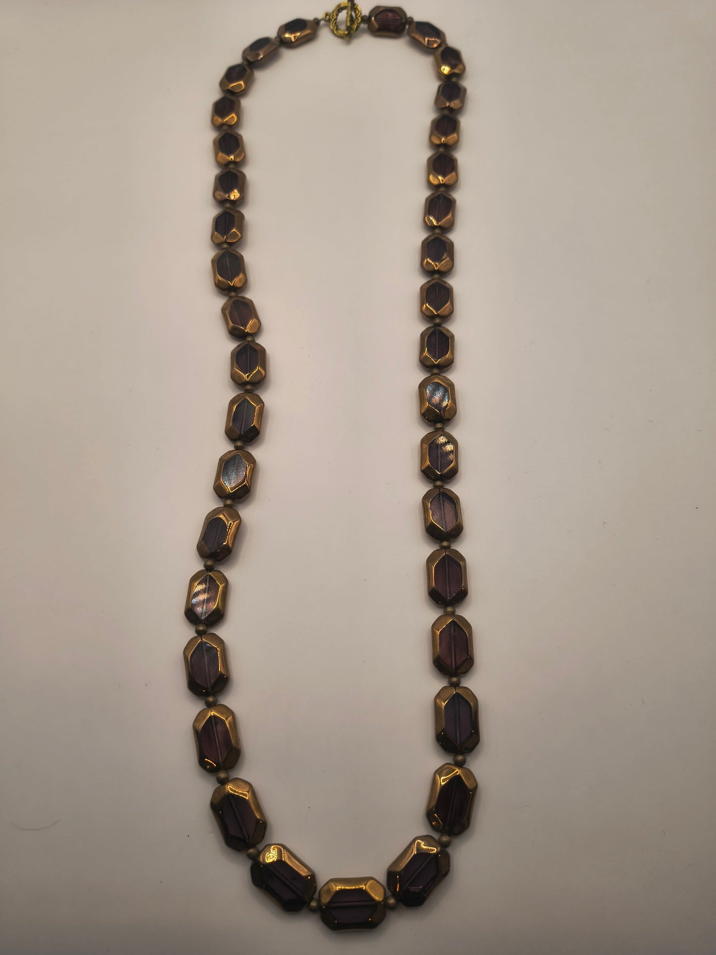 Purple stained venetian glass necklace