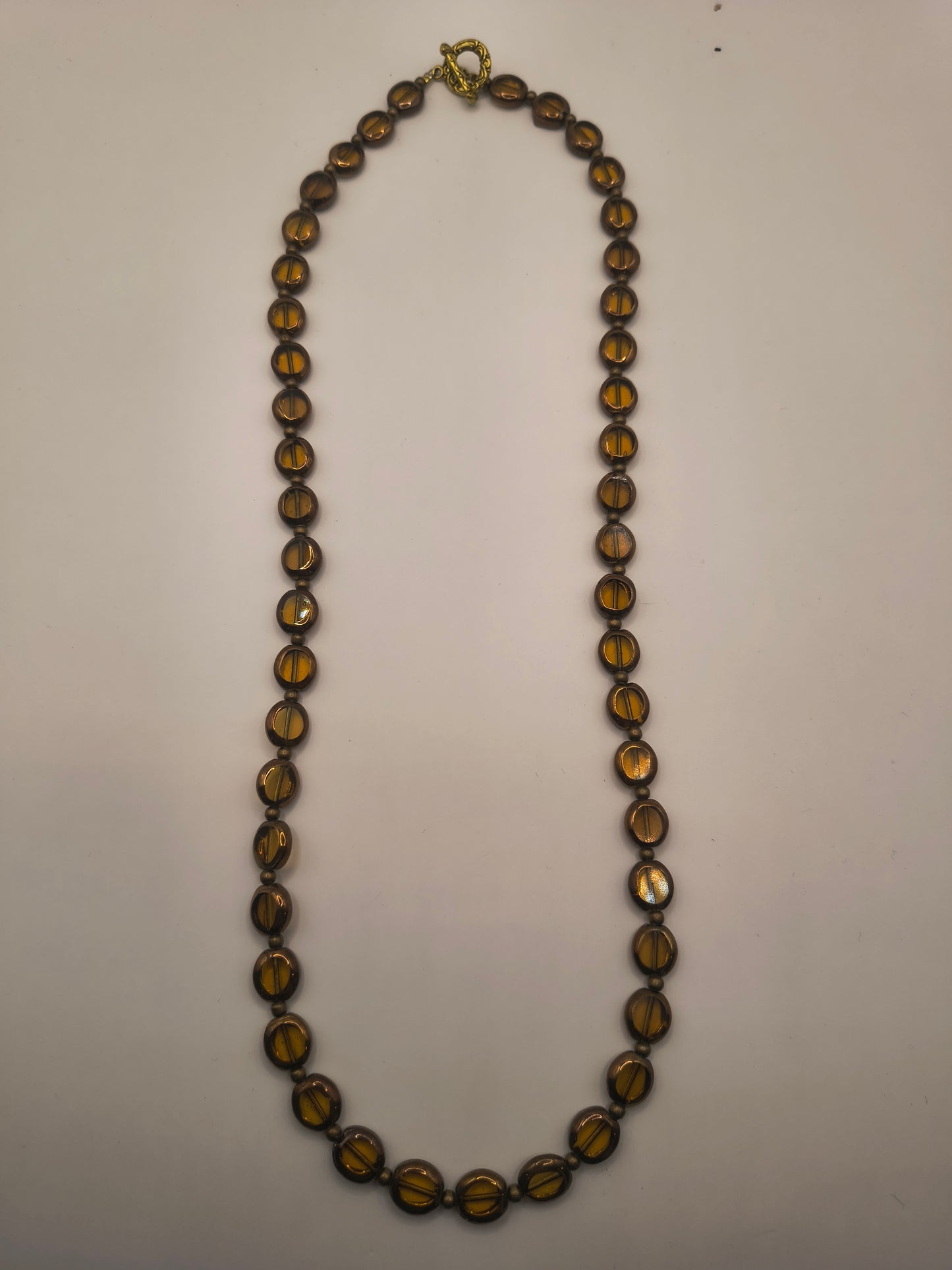 Orange stained venetian glass necklace (Round)