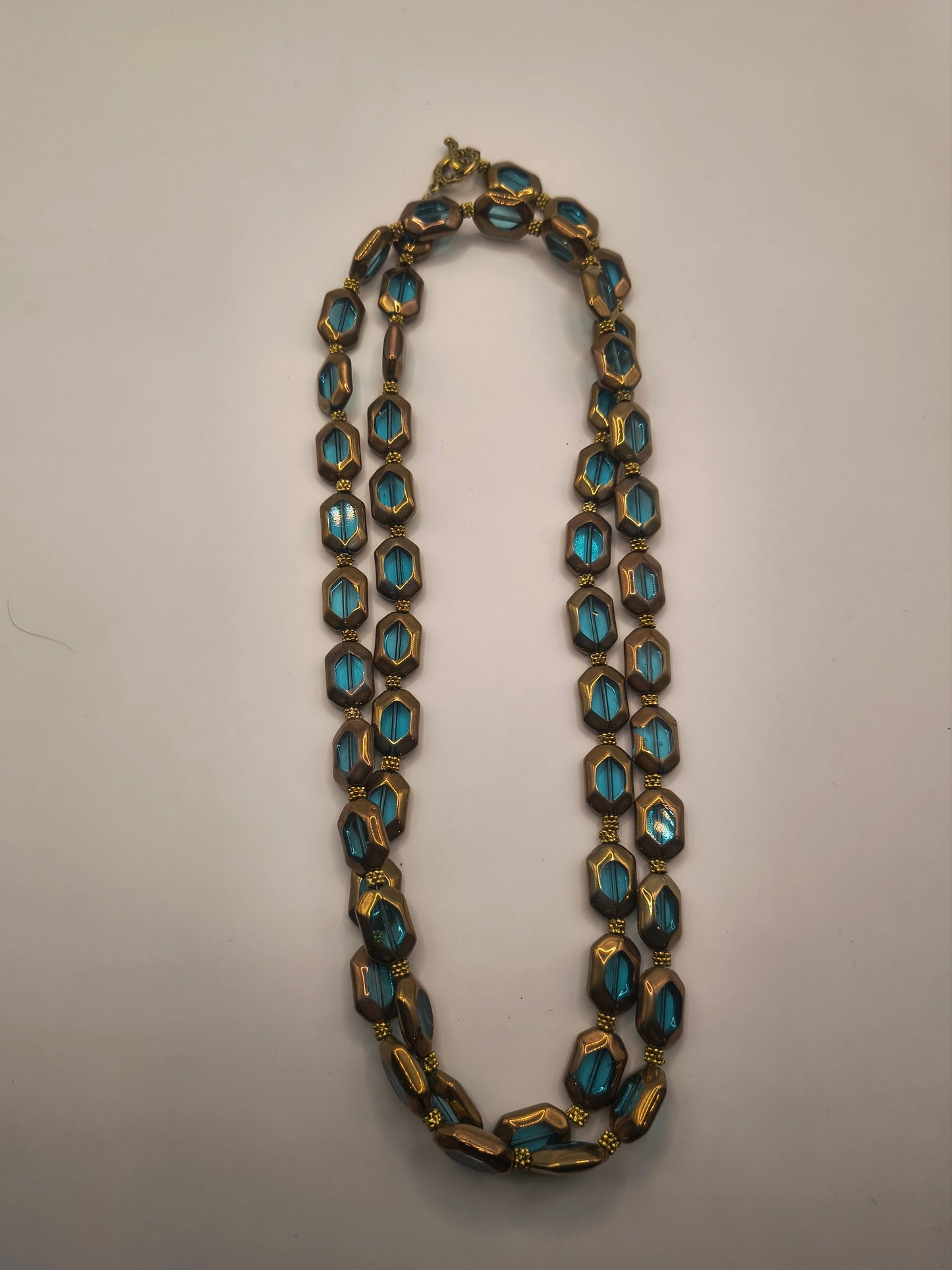 Blue stained venetian glass necklace