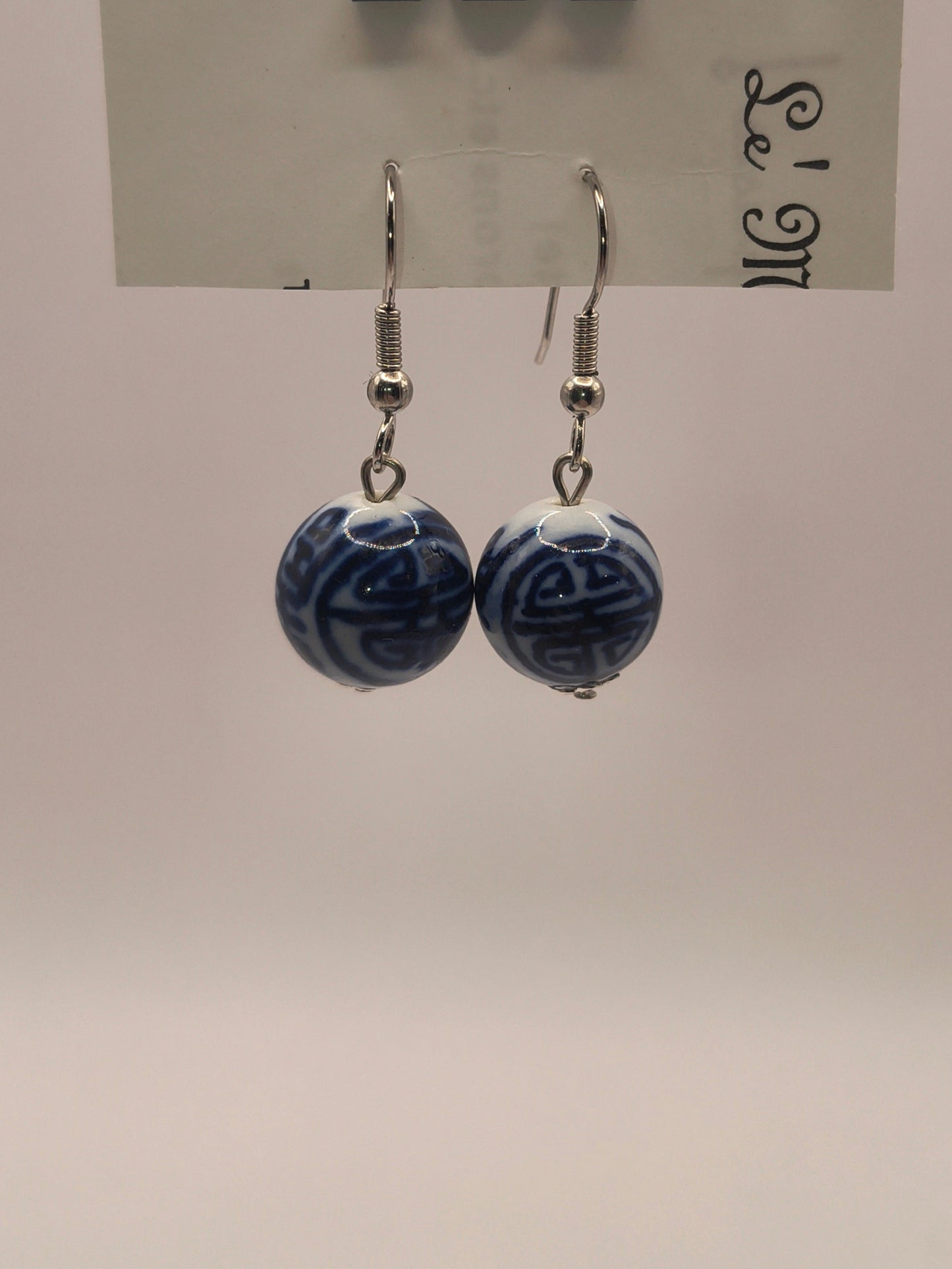Hand painted Chinese character earrings