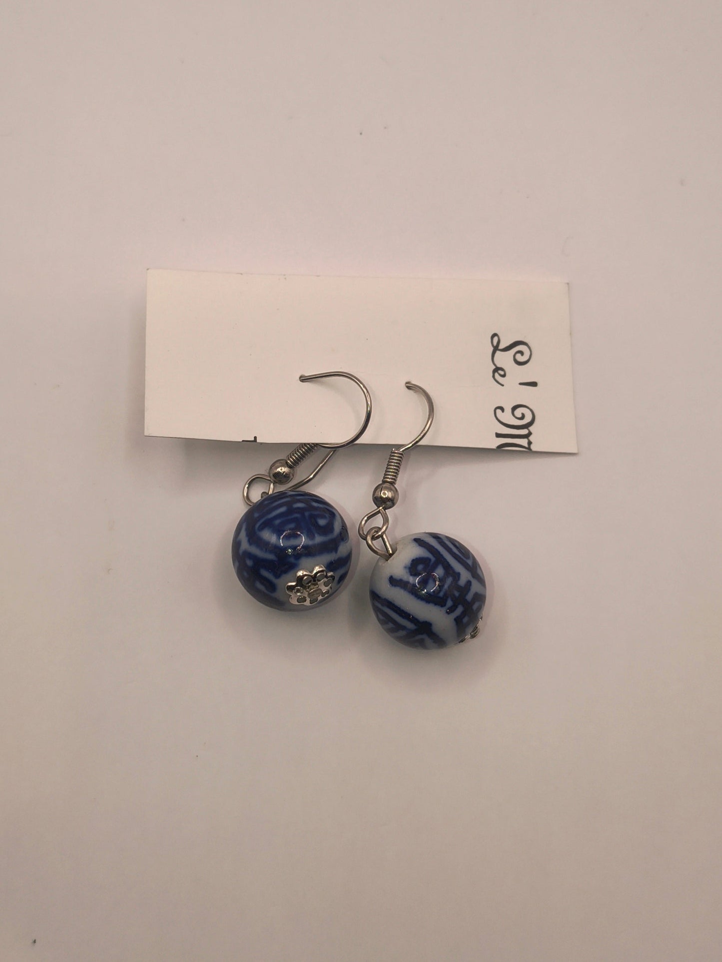 Hand painted Chinese character earrings