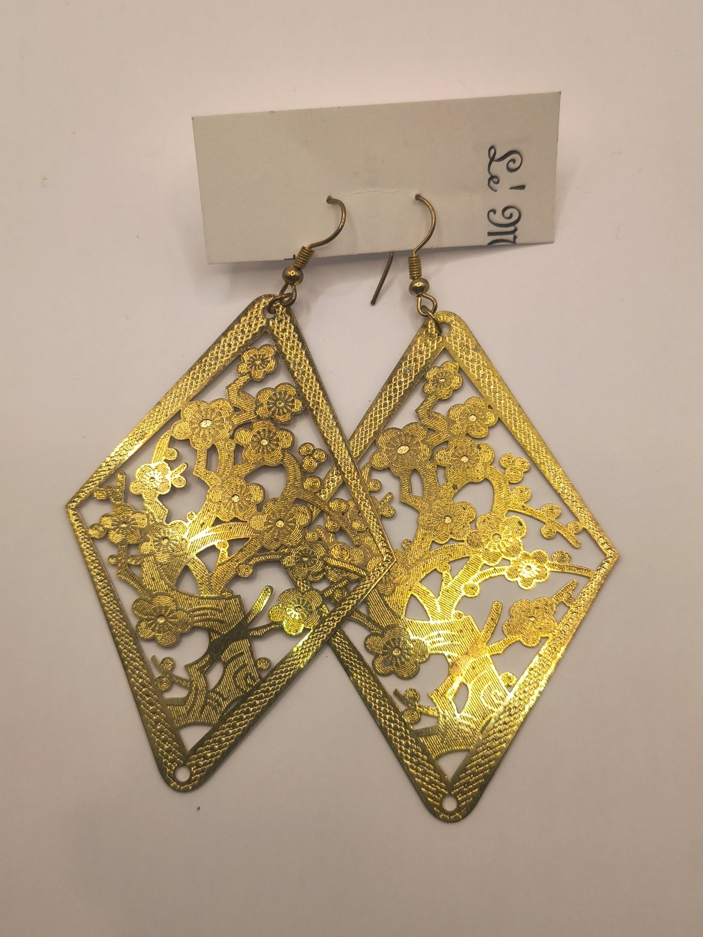 Gold laser cut earrings