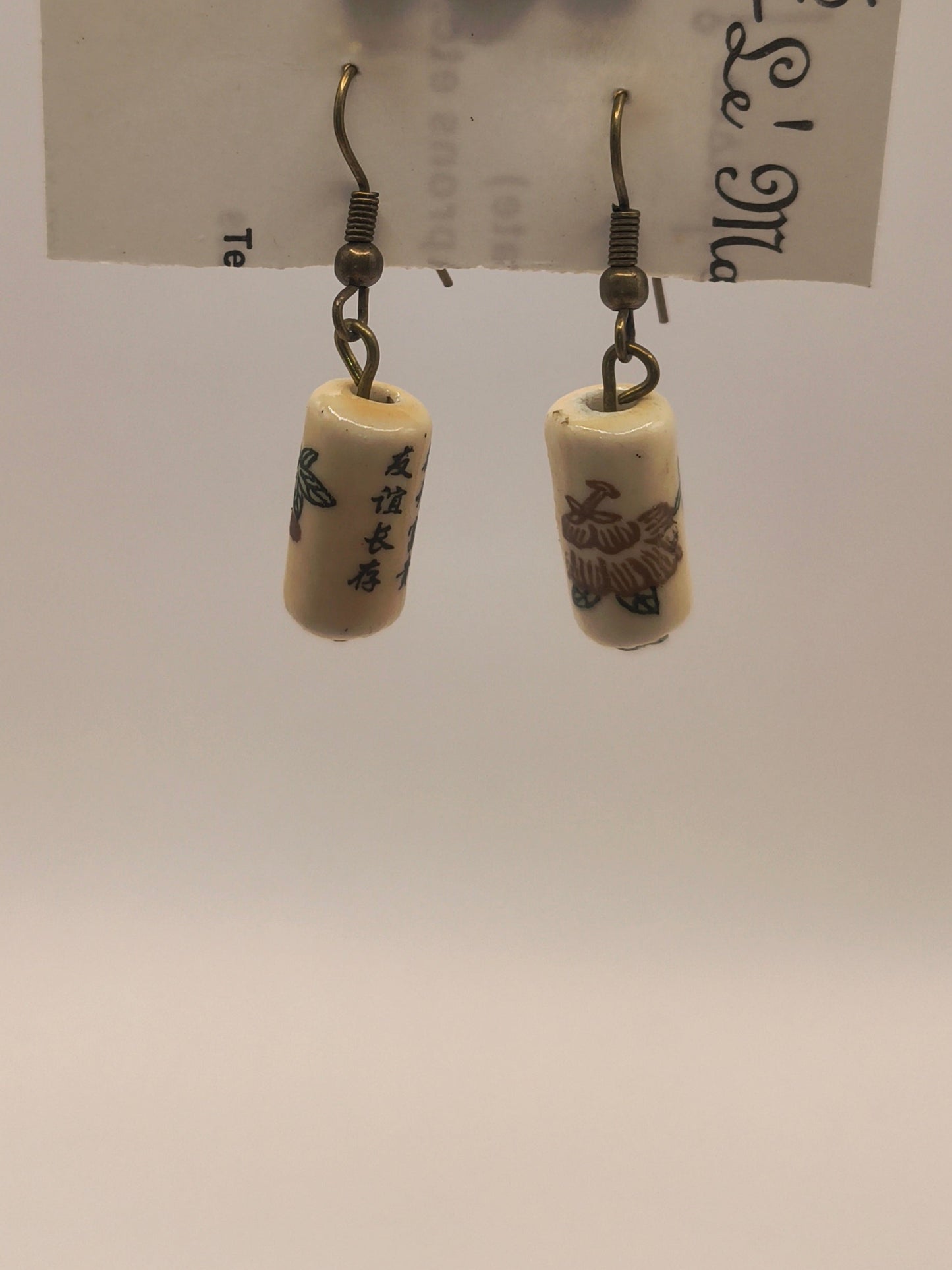 Hand painted Chinese ceramic earrings