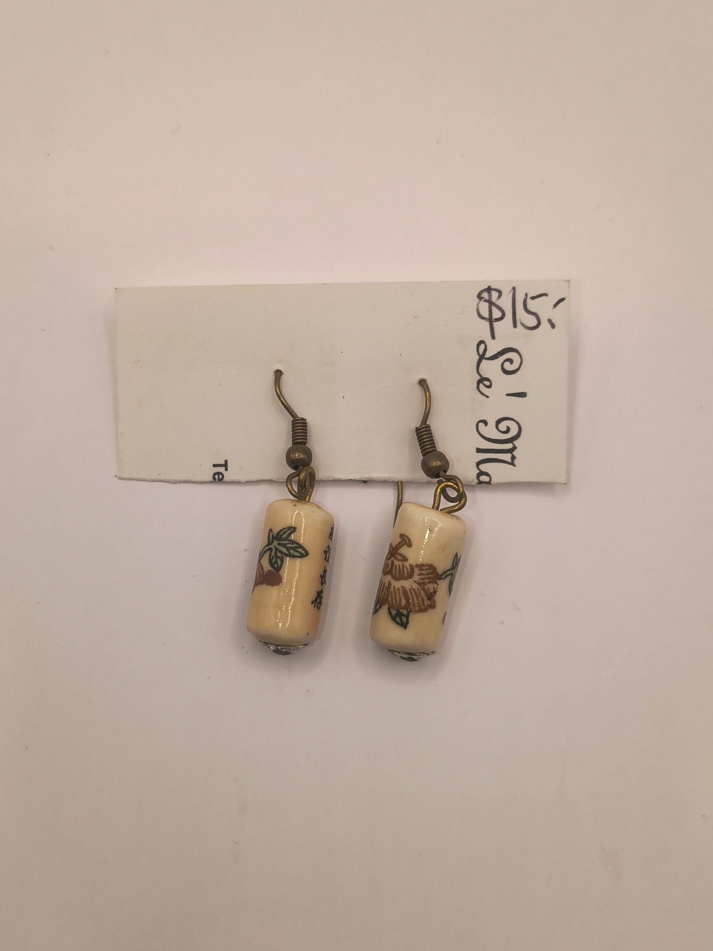 Hand painted Chinese ceramic earrings