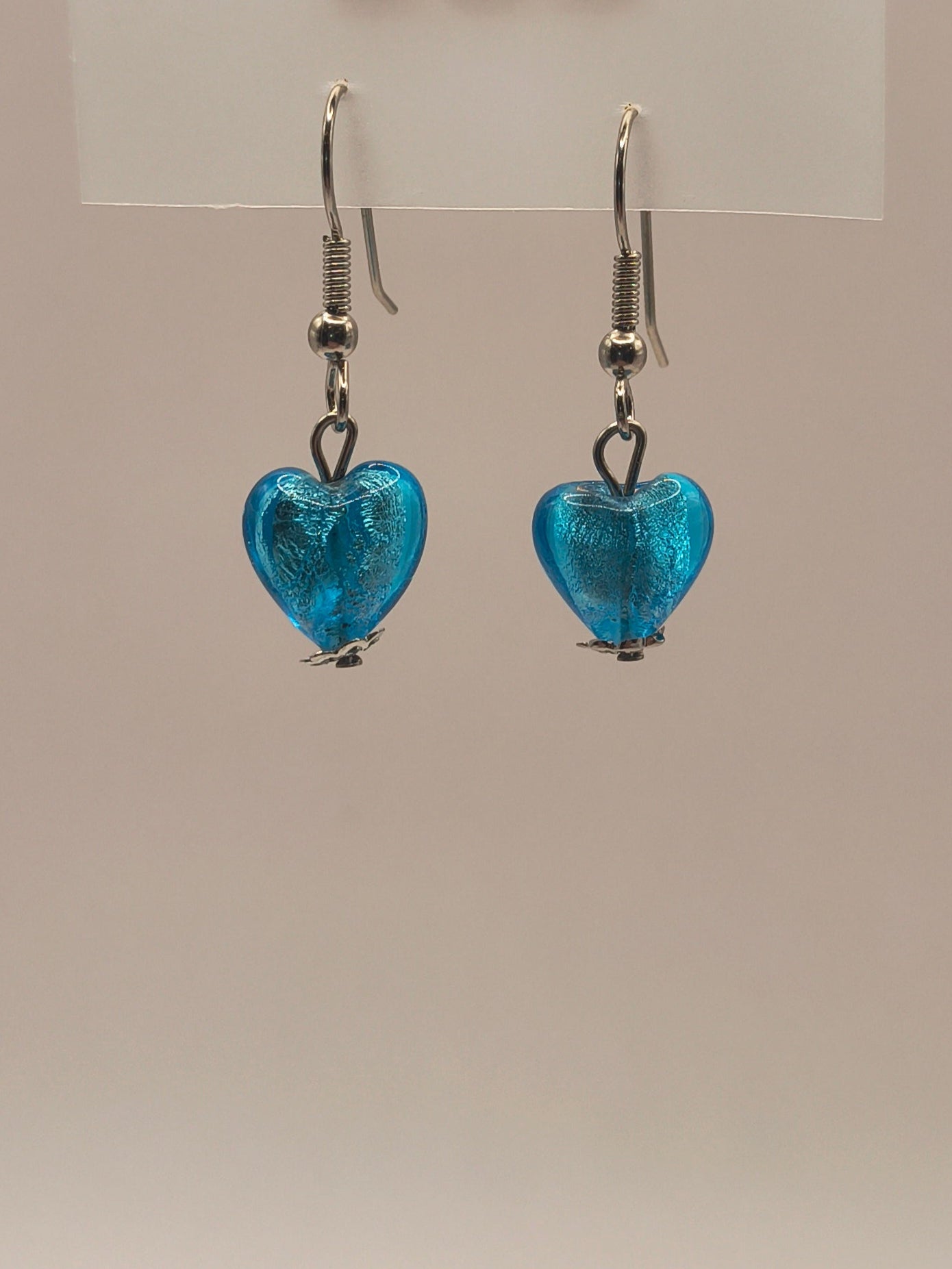 Blue stained glass earrings