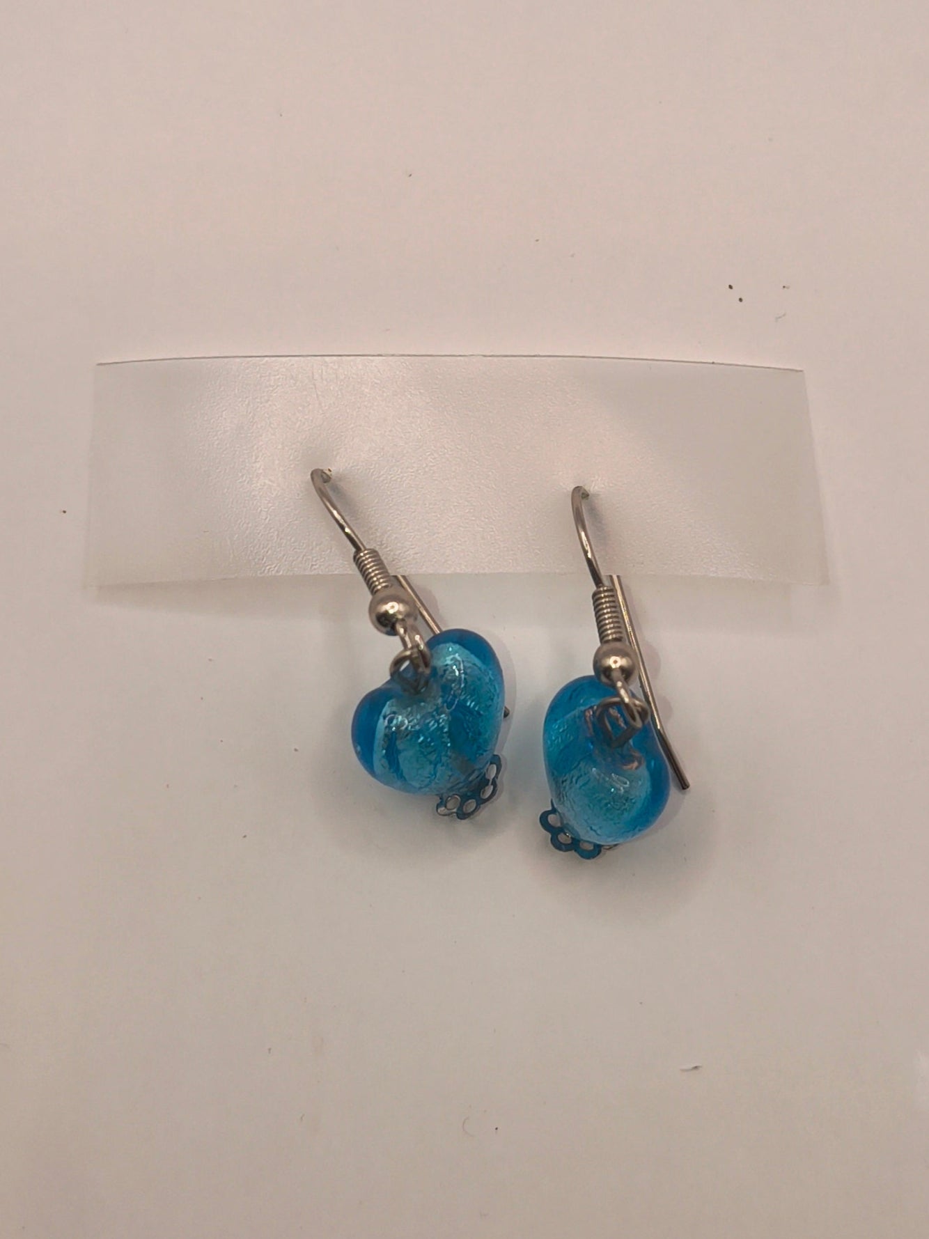 Blue stained glass earrings