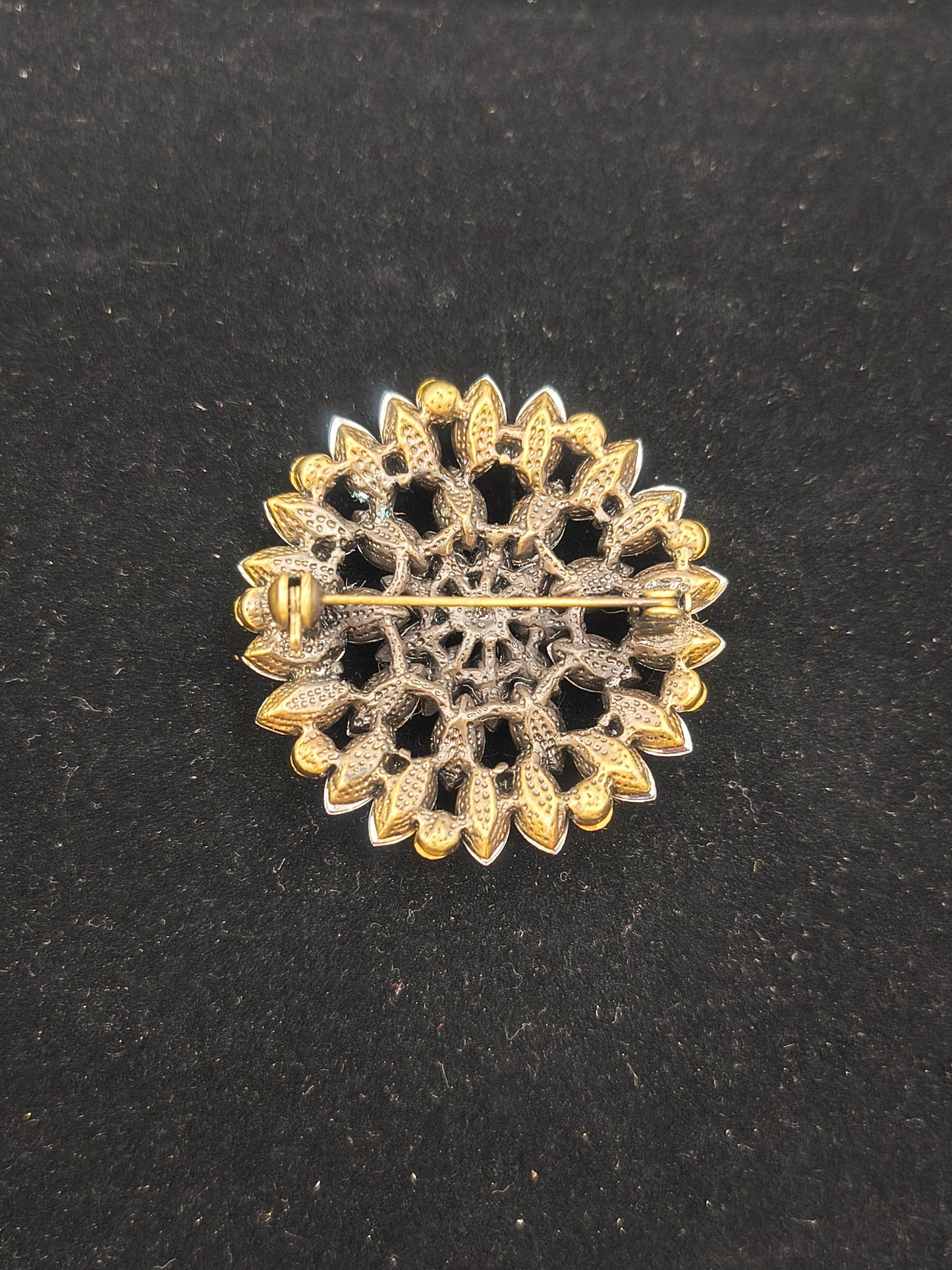 Orange vintage rounded brooch