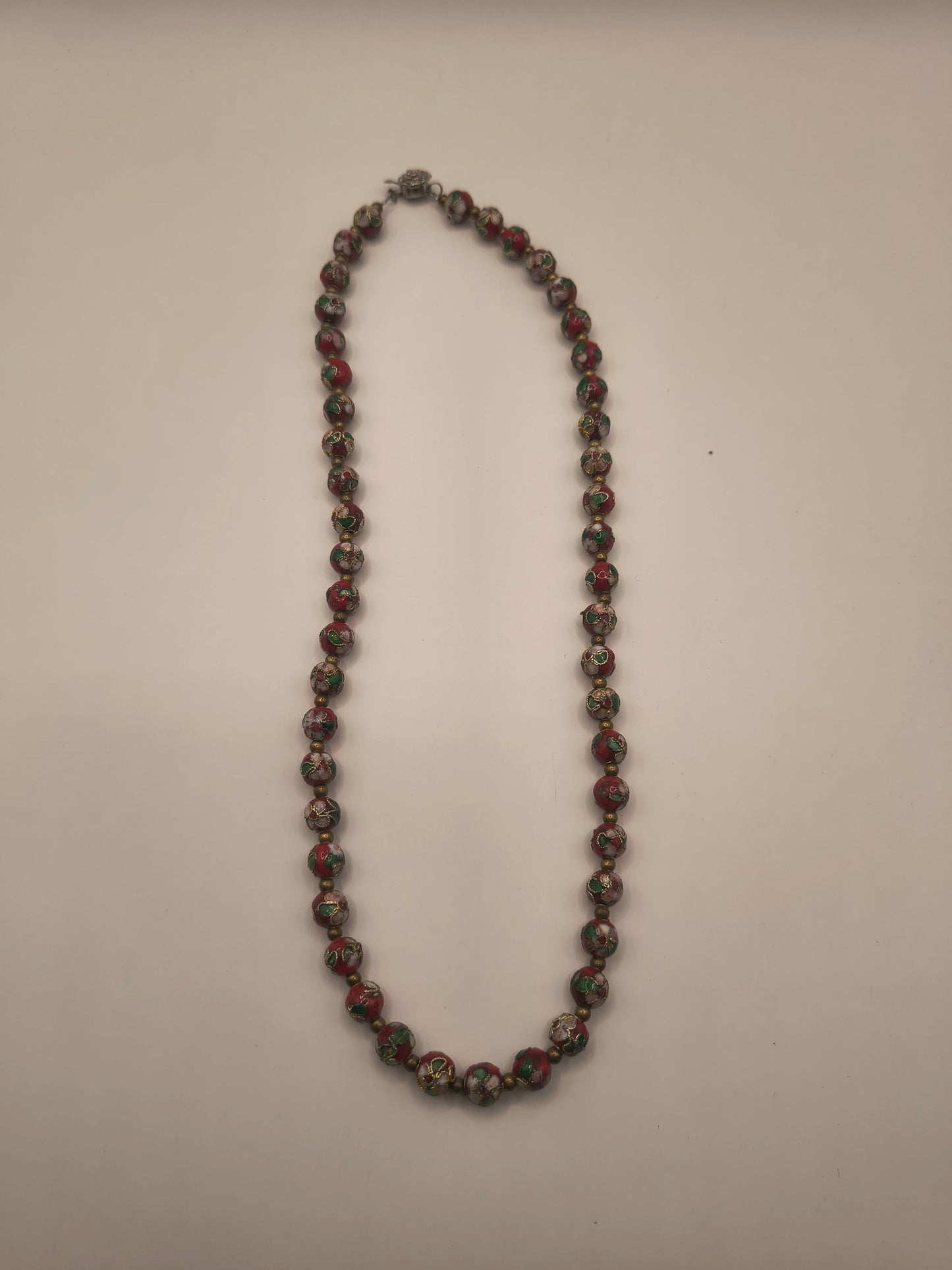 Red Chinese Cloisonné Necklace