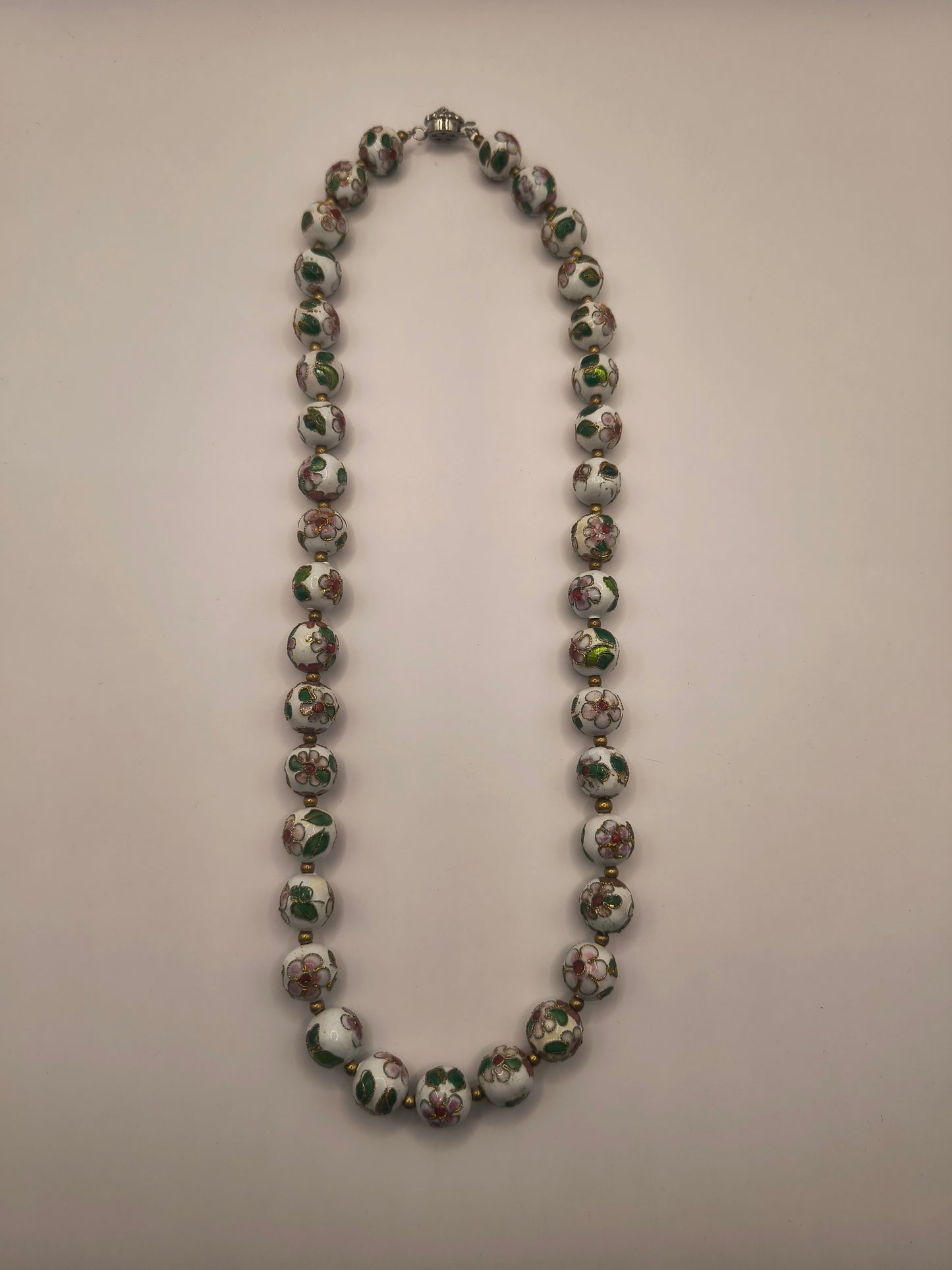 White Chinese Cloisonné Necklace
