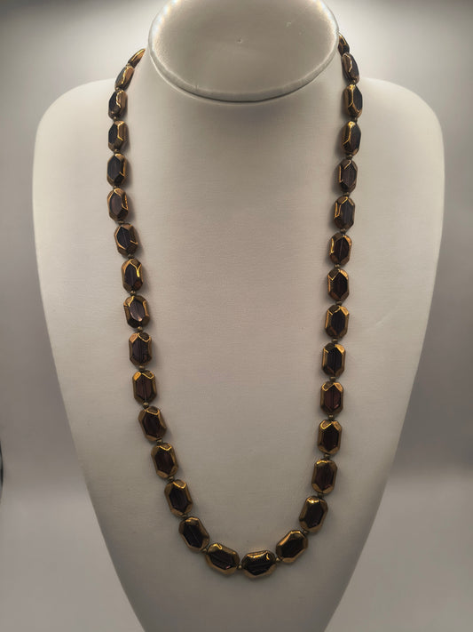 Purple stained venetian glass necklace