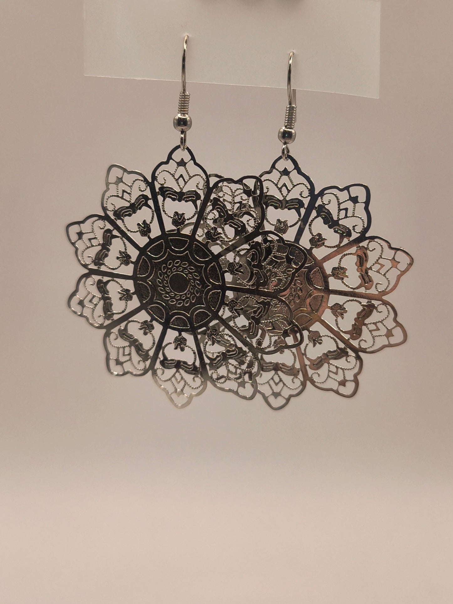 Silver laser cut earrings (Snowflake)