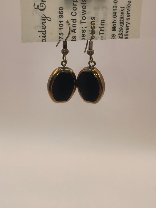 Black venetian glass earrings