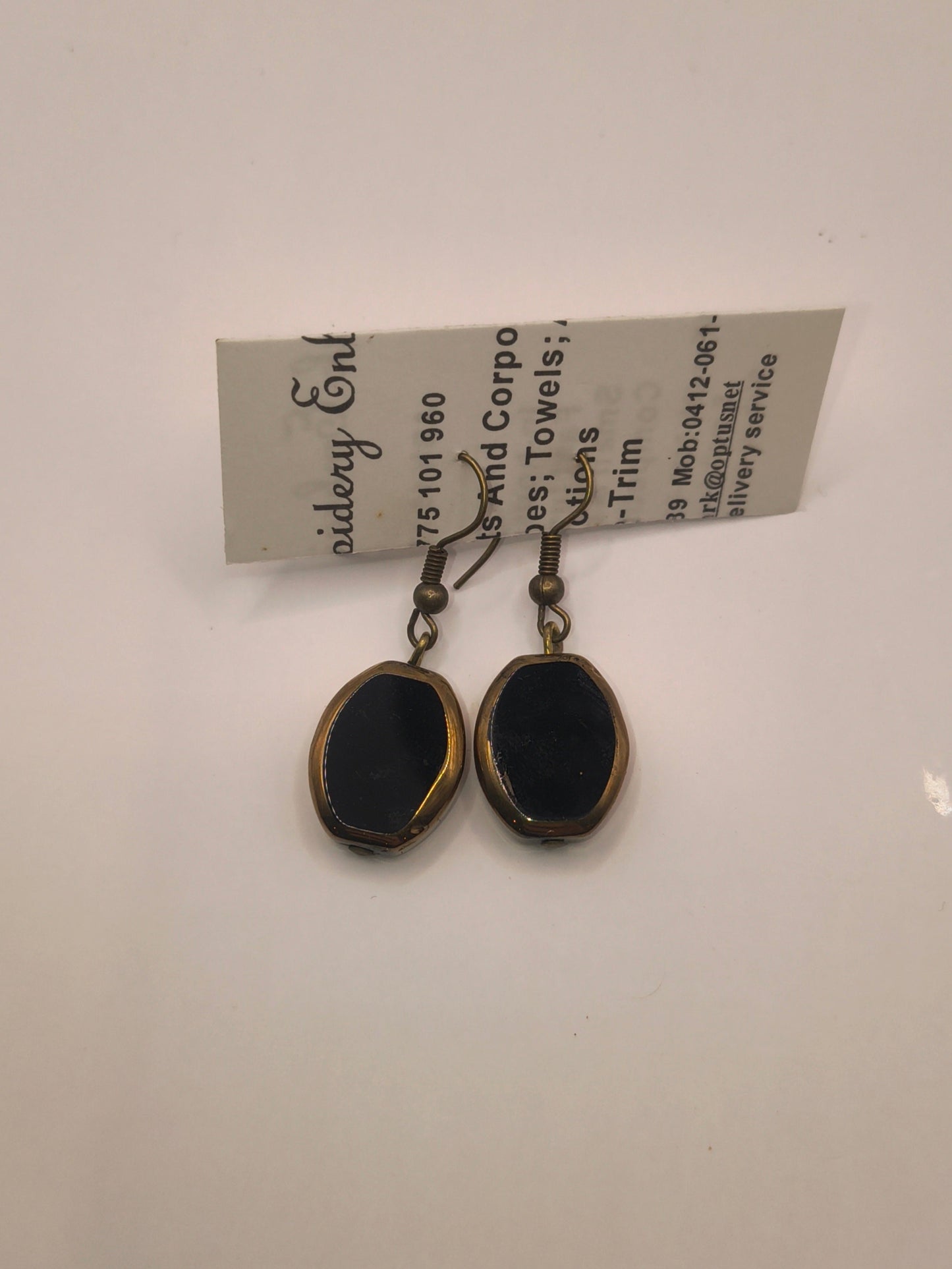 Black venetian glass earrings
