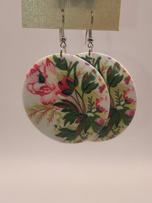 Printed canvas earrings
