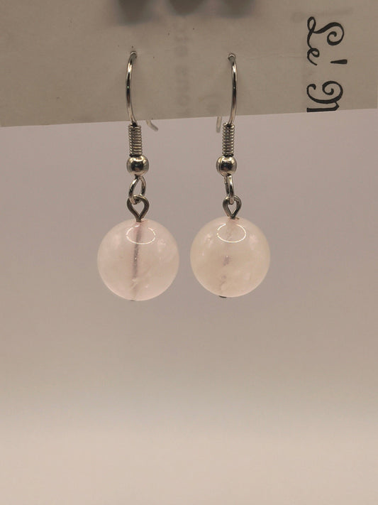 Rose quartz earrings