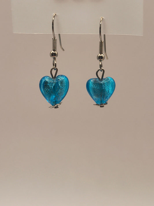 Blue stained glass earrings