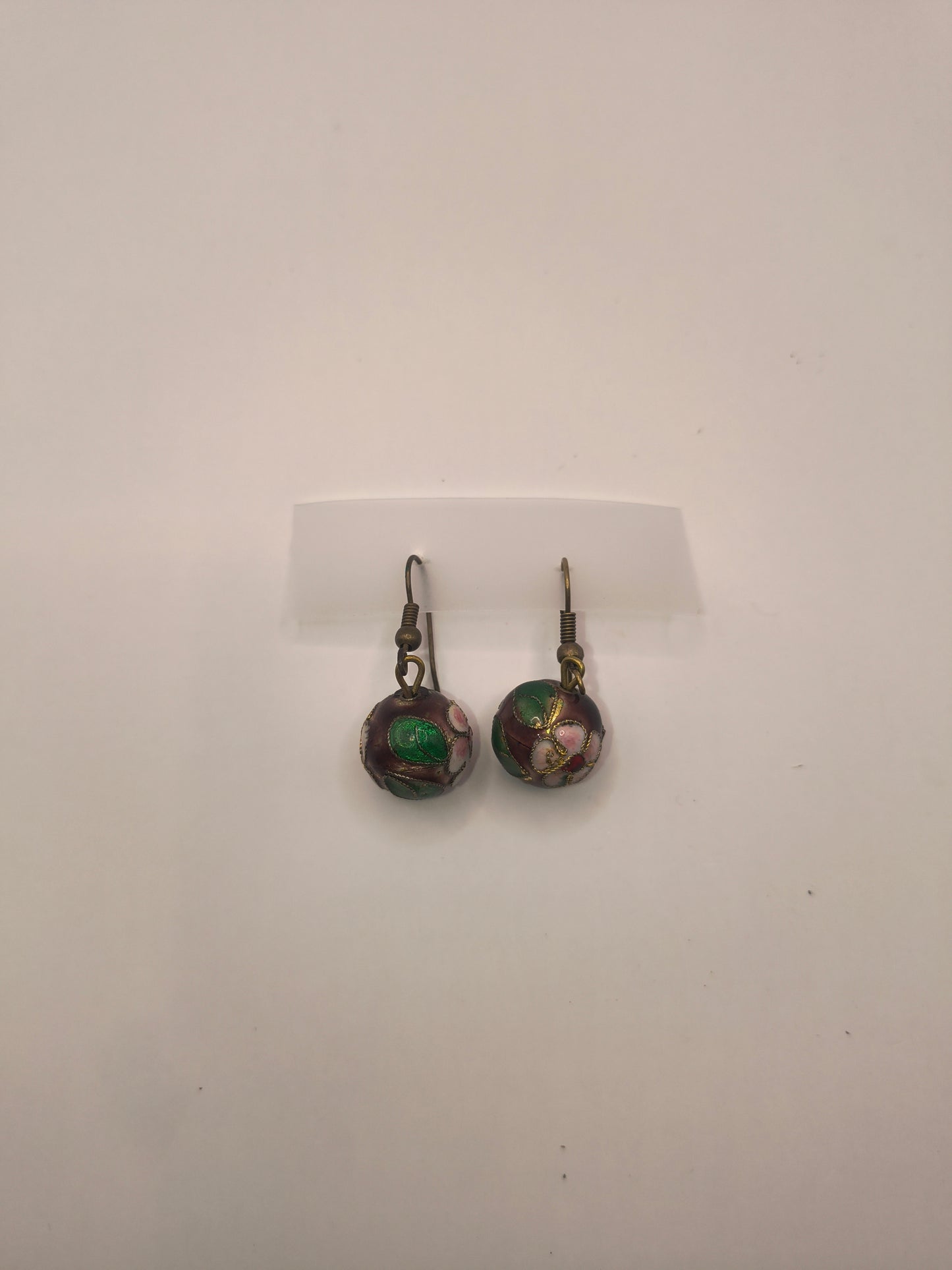 Purple Chinese Cloisonné earrings