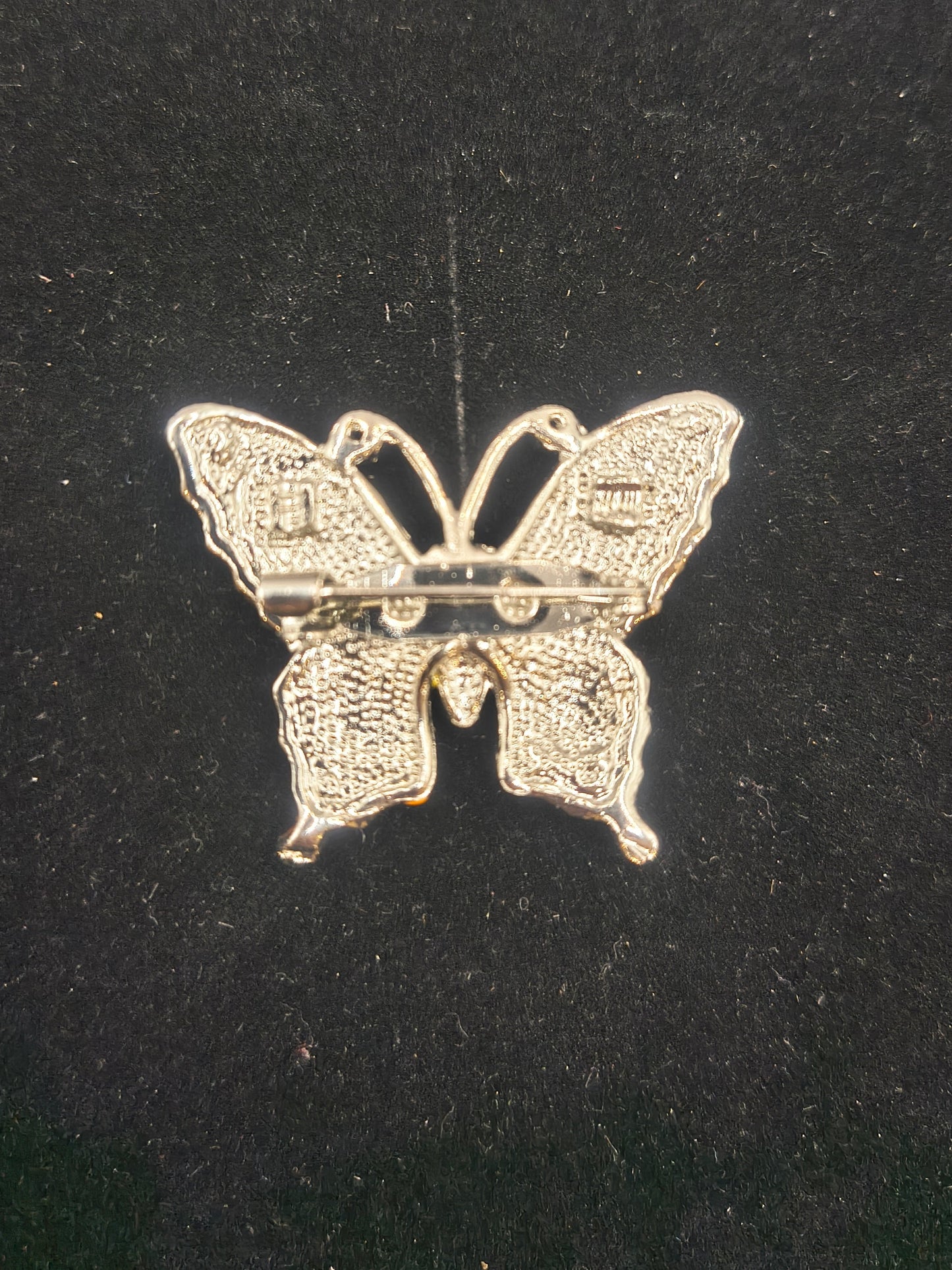 Orange and yellow vintage butterfly brooch