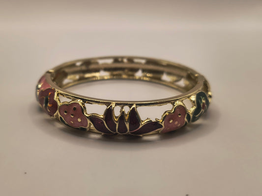 Polished ornate floral bracelet J