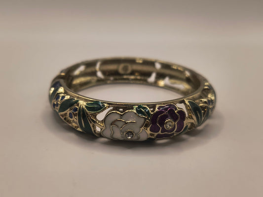 Polished ornate floral bracelet F