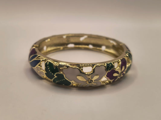 Polished ornate floral bracelet C