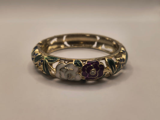 Polished ornate floral bracelet A